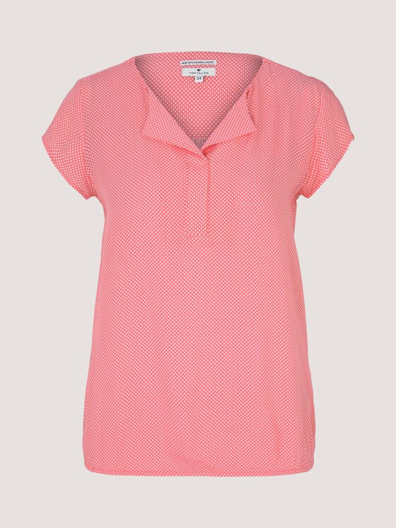 Gemusterte Bluse mit LENZING™ ECOVERO™ - Frauen - peach white minimal design Gemusterte Bluse mit LENZING™ ECOVERO™ - Frauen - peach white minimal design - 7 - TOM TAILOR
