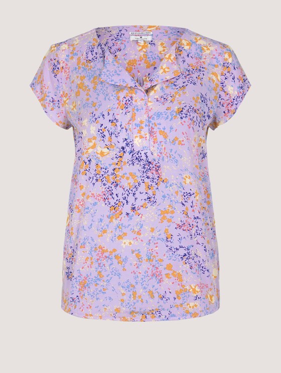 Gemusterte Bluse mit LENZING™ ECOVERO™ - Frauen - lilac yellow flower design Gemusterte Bluse mit LENZING™ ECOVERO™ - Frauen - lilac yellow flower design - 7 - TOM TAILOR