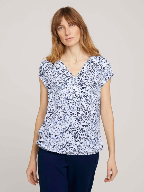 Gemusterte Bluse mit LENZING™ ECOVERO™ - Frauen - offwhite-flower-design Gemusterte Bluse mit LENZING™ ECOVERO™ - Frauen - offwhite-flower-design - 1 - TOM TAILOR