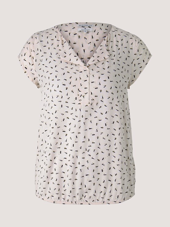 Blouse met korte mouwen met dessin - Vrouwen - beige geometrical design Blouse met korte mouwen met dessin - Vrouwen - beige geometrical design - 7 - TOM TAILOR