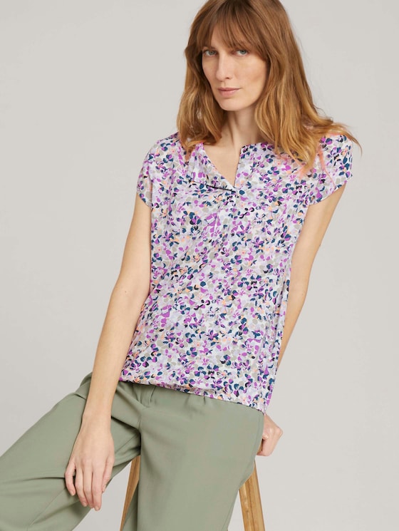 Gemusterte Bluse mit LENZING™ ECOVERO™ - Frauen - offwhite-floral-design Gemusterte Bluse mit LENZING™ ECOVERO™ - Frauen - offwhite-floral-design - 5 - TOM TAILOR