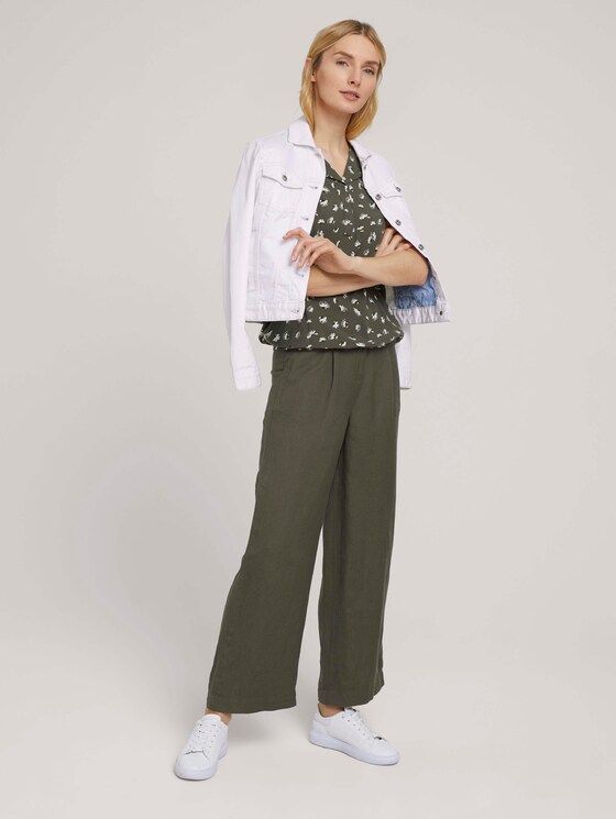 Gemusterte Bluse mit LENZING™ ECOVERO™ - Frauen - khaki small floral design Gemusterte Bluse mit LENZING™ ECOVERO™ - Frauen - khaki small floral design - 3 - TOM TAILOR