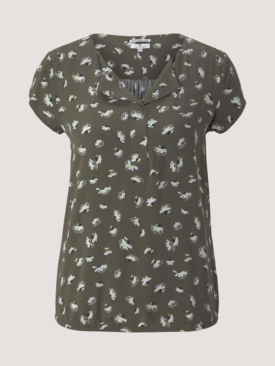 Gemusterte Bluse mit LENZING™ ECOVERO™ - Frauen - khaki small floral design Gemusterte Bluse mit LENZING™ ECOVERO™ - Frauen - khaki small floral design - 7 - TOM TAILOR