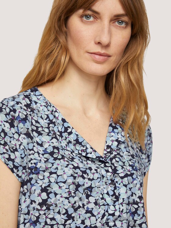 Gemusterte Bluse mit LENZING™ ECOVERO™ - Frauen - navy colorful floral design Gemusterte Bluse mit LENZING™ ECOVERO™ - Frauen - navy colorful floral design - 10 - TOM TAILOR