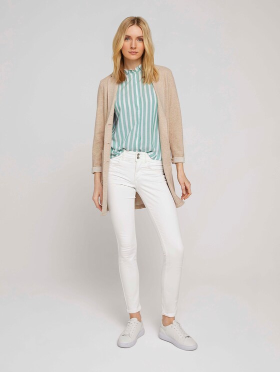 Gestreifte Kurzarm Hemdbluse - Frauen - green offwhite vertical stripe Gestreifte Kurzarm Hemdbluse - Frauen - green offwhite vertical stripe - 3 - TOM TAILOR