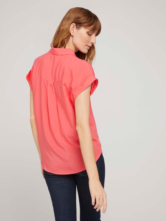 Kurzarmbluse mit Kragen - Frauen - strong peach tone Kurzarmbluse mit Kragen - Frauen - strong peach tone - 2 - TOM TAILOR