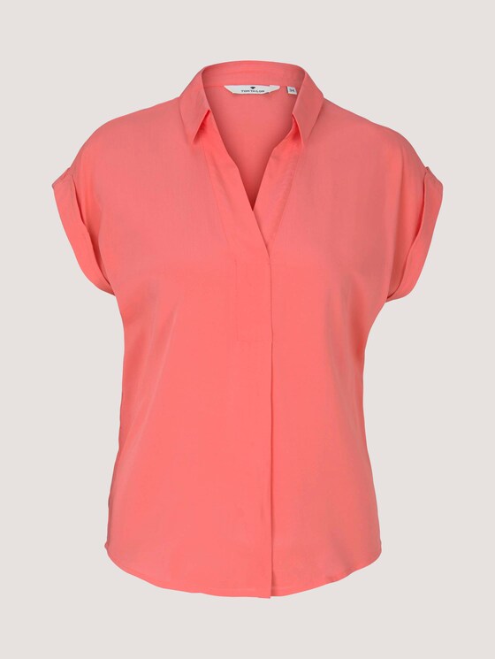 Kurzarmbluse mit Kragen - Frauen - strong peach tone Kurzarmbluse mit Kragen - Frauen - strong peach tone - 7 - TOM TAILOR