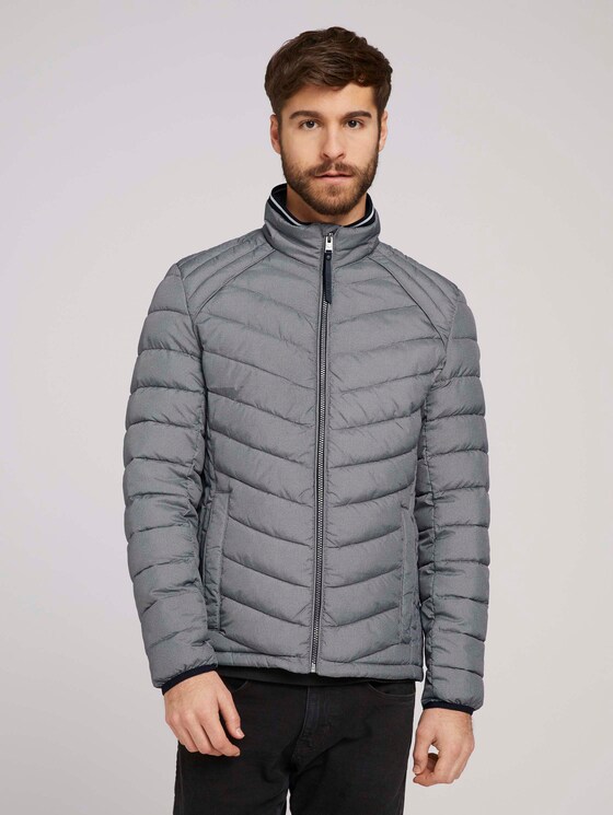 Lightweight Steppjacke mit Stehkragen - Männer - grey twill structure Lightweight Steppjacke mit Stehkragen - Männer - grey twill structure - 1 - TOM TAILOR
