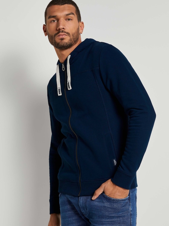 Sweatjacke mit Kapuze - Männer - Sky Captain Blue Sweatjacke mit Kapuze - Männer - Sky Captain Blue - 5 - TOM TAILOR