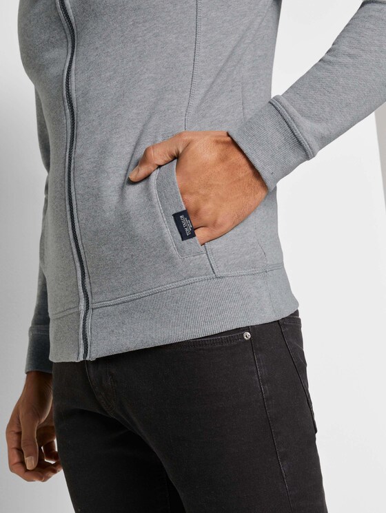 Sweatjacke mit Kapuze - Männer - Middle Grey Melange Sweatjacke mit Kapuze - Männer - Middle Grey Melange - 10 - TOM TAILOR