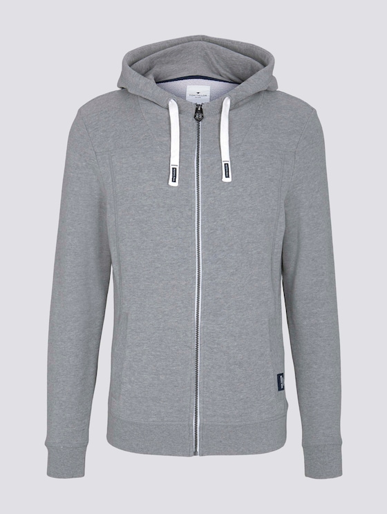 Sweatjacke mit Kapuze - Männer - Middle Grey Melange Sweatjacke mit Kapuze - Männer - Middle Grey Melange - 7 - TOM TAILOR