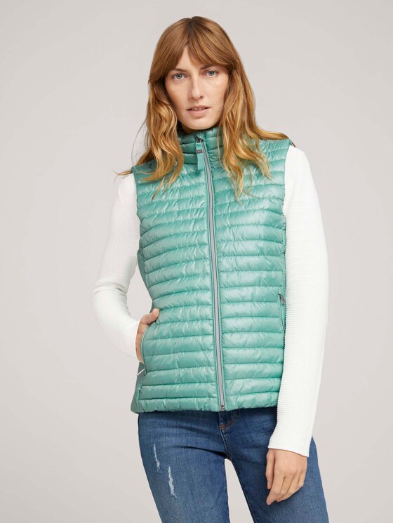 Gesteppte Lightweight Weste - Frauen - soft leaf green Gesteppte Lightweight Weste - Frauen - soft leaf green - 1 - TOM TAILOR