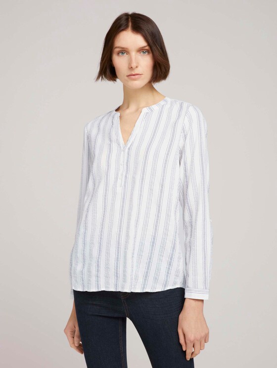 Gestreifte Tunika - Frauen - white blue vertical stripe Gestreifte Tunika - Frauen - white blue vertical stripe - 1 - TOM TAILOR Denim