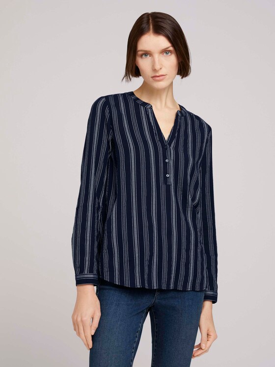 Striped tunic - Women - navy white vertical stripe Striped tunic - Women - navy white vertical stripe - 1 - TOM TAILOR Denim