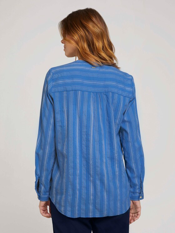 Gestreifte Tunika mit Bio-Baumwolle - Frauen - mid blue white vertical stripe Gestreifte Tunika mit Bio-Baumwolle - Frauen - mid blue white vertical stripe - 2 - TOM TAILOR Denim