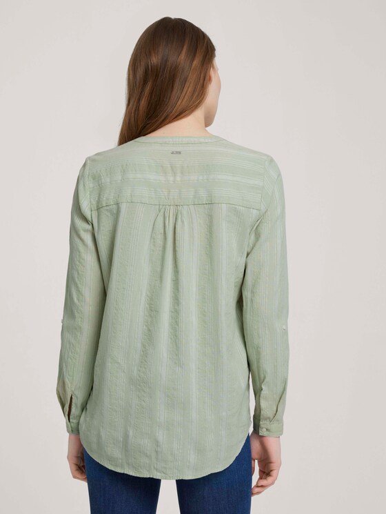 Gestreifte Tunika mit Bio-Baumwolle - Frauen - green white vertical stripe Gestreifte Tunika mit Bio-Baumwolle - Frauen - green white vertical stripe - 2 - TOM TAILOR Denim