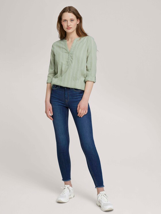 Gestreifte Tunika mit Bio-Baumwolle - Frauen - green white vertical stripe Gestreifte Tunika mit Bio-Baumwolle - Frauen - green white vertical stripe - 3 - TOM TAILOR Denim