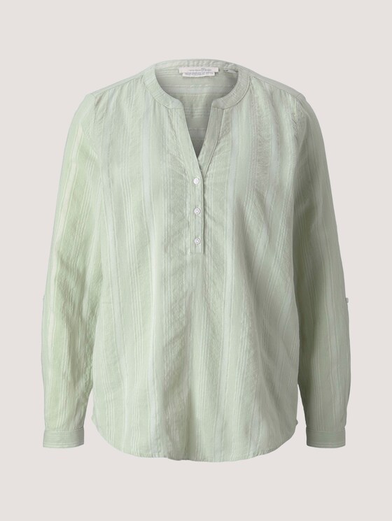 Gestreifte Tunika mit Bio-Baumwolle - Frauen - green white vertical stripe Gestreifte Tunika mit Bio-Baumwolle - Frauen - green white vertical stripe - 7 - TOM TAILOR Denim