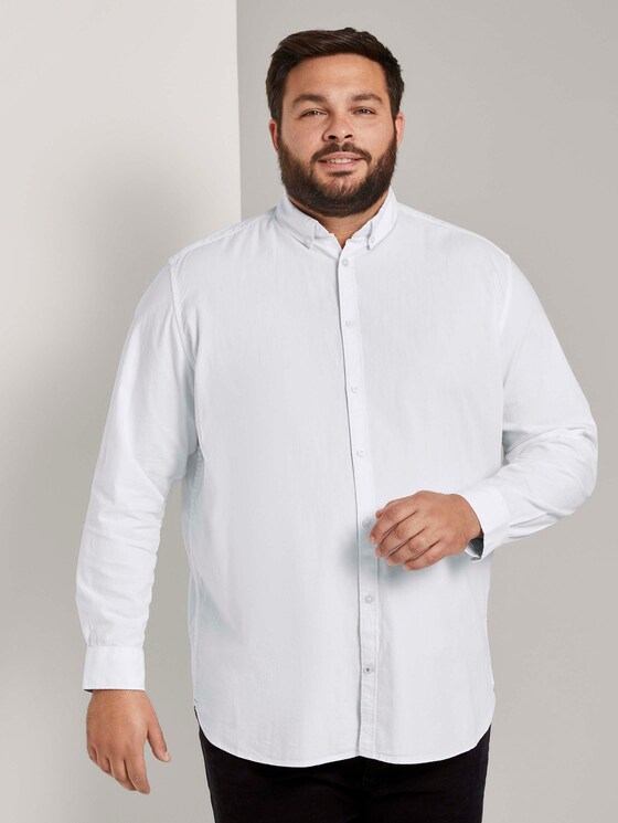 Basic Oxford Hemd - Männer - White Basic Oxford Hemd - Männer - White - 1 - Men Plus
