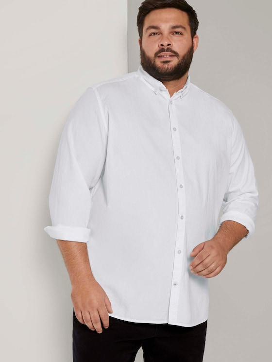 Basic Oxford Hemd - Männer - White Basic Oxford Hemd - Männer - White - 5 - Men Plus
