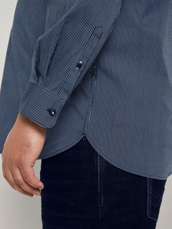 Gemustertes Slim Stretch-Hemd - Männer - navy stripe Gemustertes Slim Stretch-Hemd - Männer - navy stripe - 10 - Men Plus