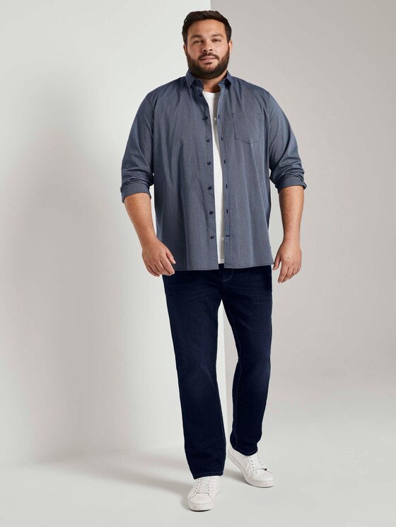 Gemustertes Slim Stretch-Hemd - Männer - navy stripe Gemustertes Slim Stretch-Hemd - Männer - navy stripe - 3 - Men Plus