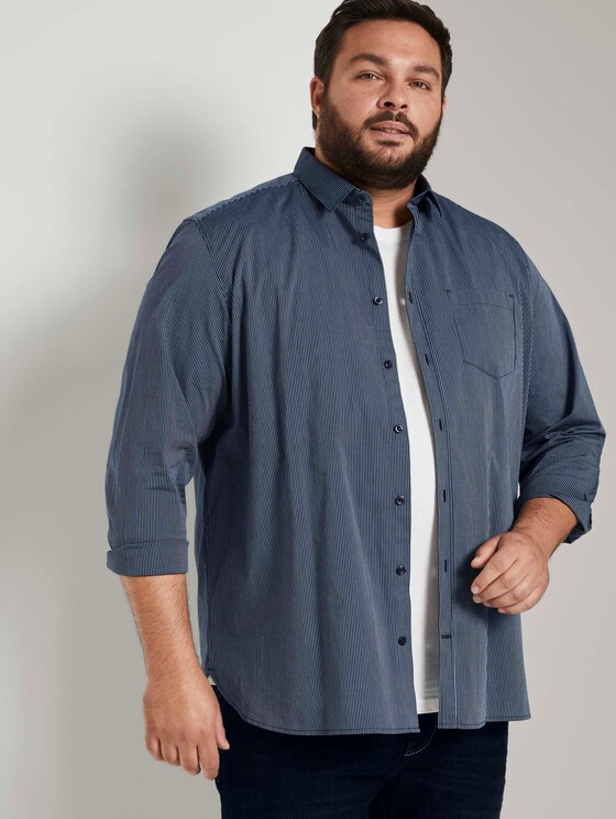 Gemustertes Slim Stretch-Hemd - Männer - navy stripe Gemustertes Slim Stretch-Hemd - Männer - navy stripe - 5 - Men Plus