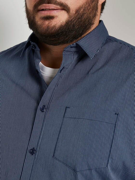 Gemustertes Slim Stretch-Hemd - Männer - navy stripe Gemustertes Slim Stretch-Hemd - Männer - navy stripe - 9 - Men Plus