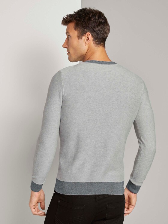 Pullover mit Mélange-Struktur - Männer - Light Soft Grey Melange Pullover mit Mélange-Struktur - Männer - Light Soft Grey Melange - 2 - TOM TAILOR