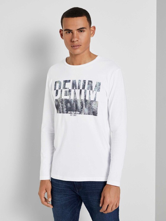 Langarmshirt mit Print - Männer - White Langarmshirt mit Print - Männer - White - 1 - TOM TAILOR Denim