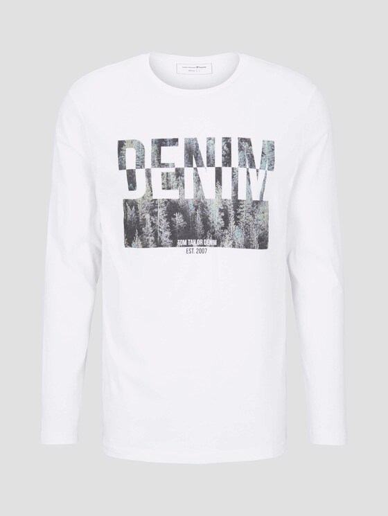 Langarmshirt mit Print - Männer - White Langarmshirt mit Print - Männer - White - 7 - TOM TAILOR Denim