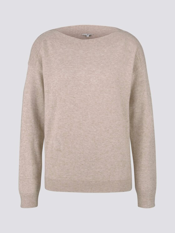 Pullover mit U-Boot-Ausschnitt - Frauen - desert sand melange Pullover mit U-Boot-Ausschnitt - Frauen - desert sand melange - 7 - TOM TAILOR