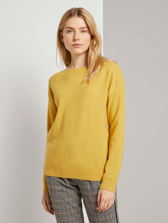 Pullover mit U-Boot-Ausschnitt - Frauen - california sand melange Pullover mit U-Boot-Ausschnitt - Frauen - california sand melange - 1 - TOM TAILOR