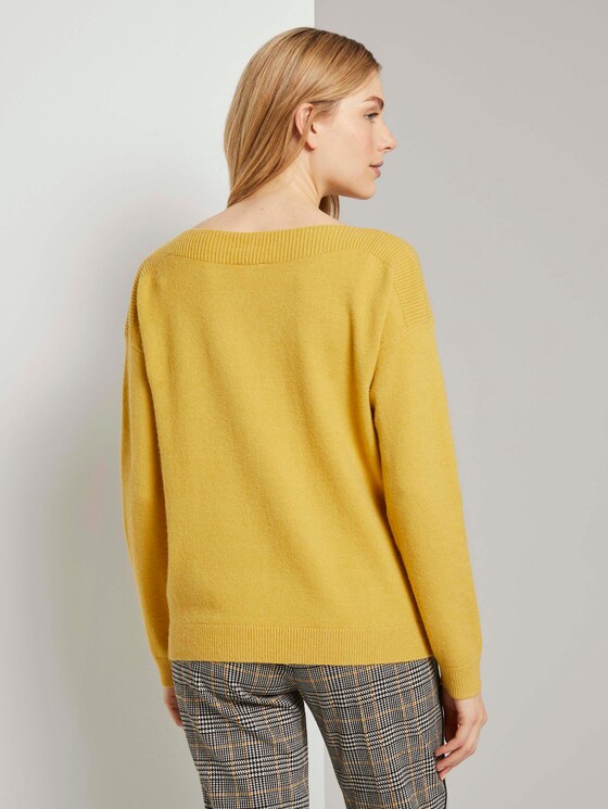 Pullover mit U-Boot-Ausschnitt - Frauen - california sand melange Pullover mit U-Boot-Ausschnitt - Frauen - california sand melange - 2 - TOM TAILOR