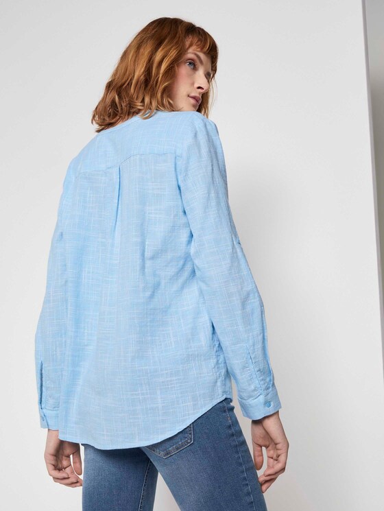 Henley blouse met textuur - Vrouwen - Clear Light Blue Henley blouse met textuur - Vrouwen - Clear Light Blue - 2 - TOM TAILOR