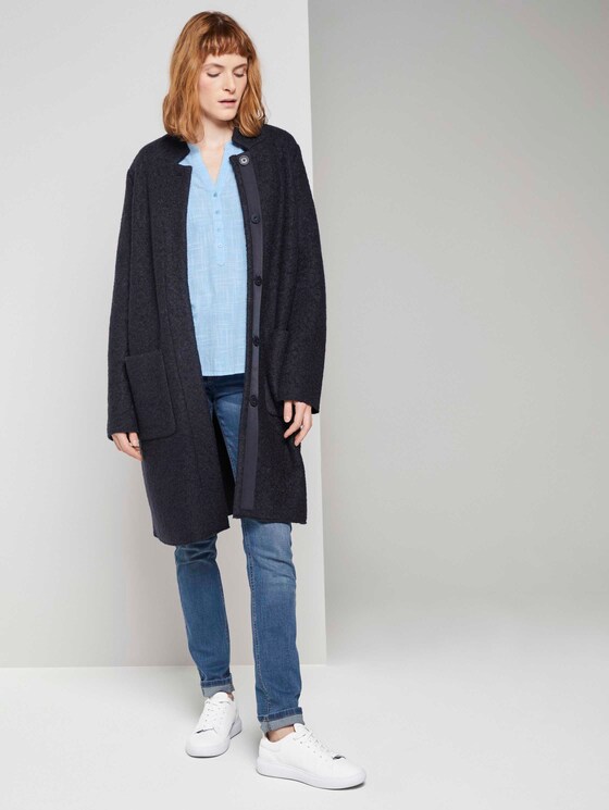 Henley blouse met textuur - Vrouwen - Clear Light Blue Henley blouse met textuur - Vrouwen - Clear Light Blue - 3 - TOM TAILOR