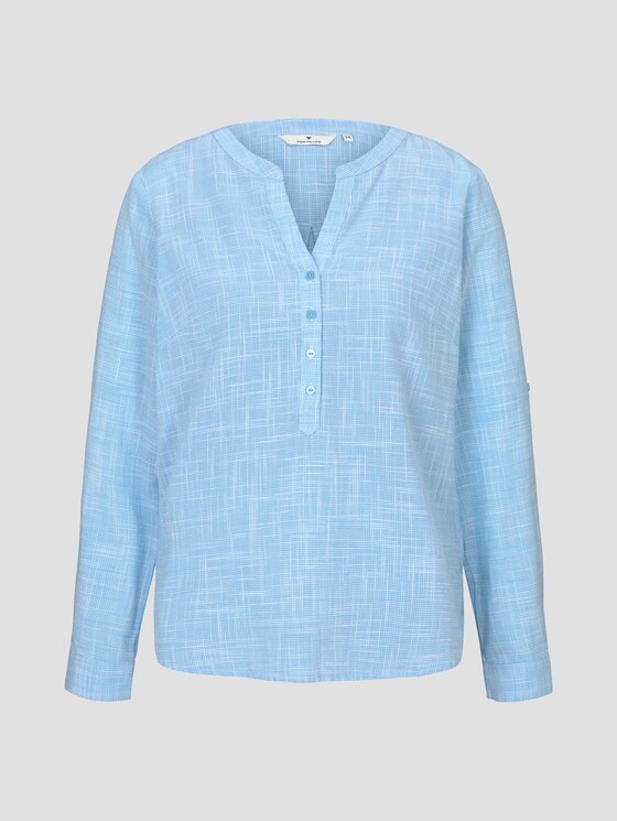 Henley blouse met textuur - Vrouwen - Clear Light Blue Henley blouse met textuur - Vrouwen - Clear Light Blue - 7 - TOM TAILOR
