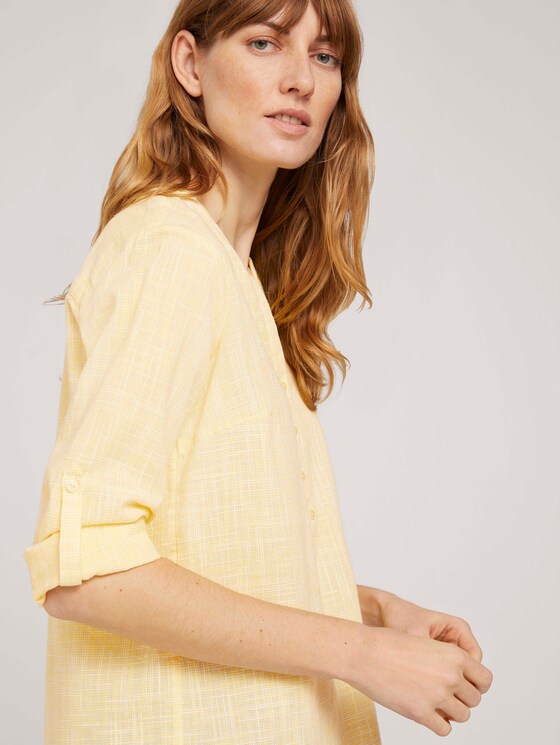Henley blouse met textuur - Vrouwen - smooth yellow Henley blouse met textuur - Vrouwen - smooth yellow - 9 - TOM TAILOR