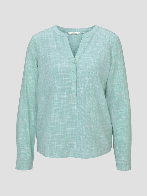 Strukturierte Henley Bluse - Frauen - soft leaf green Strukturierte Henley Bluse - Frauen - soft leaf green - 7 - TOM TAILOR