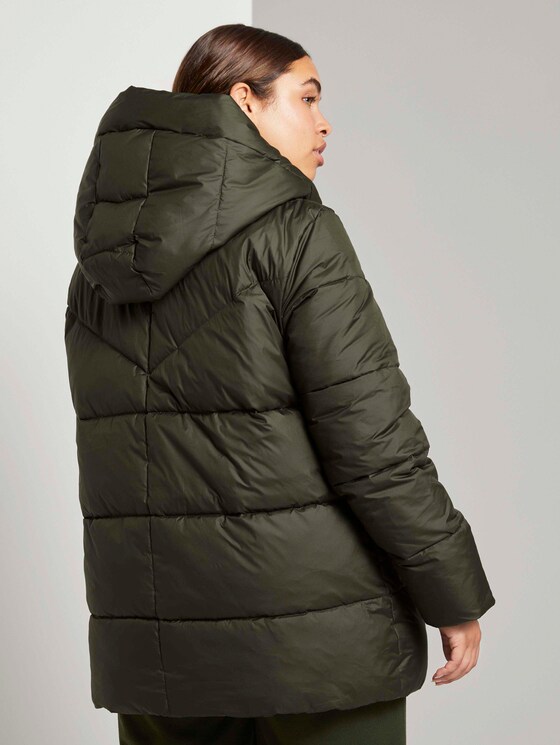 Plus - Pufferjacke mit hohem Stehkragen - Frauen - Dark Rosin Green Plus - Pufferjacke mit hohem Stehkragen - Frauen - Dark Rosin Green - 2 - My True Me