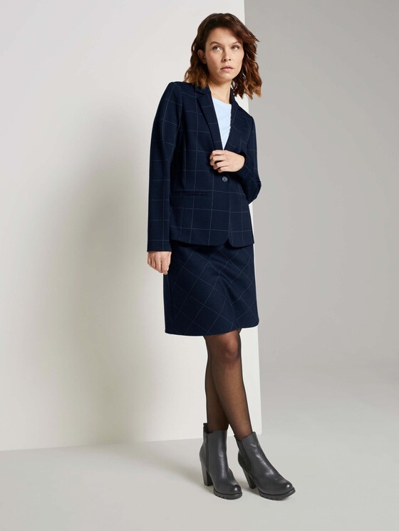 Karierter Jerseyrock - Frauen - navy gridcheck Karierter Jerseyrock - Frauen - navy gridcheck - 3 - TOM TAILOR