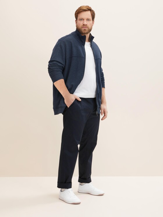 Sweatjack met opstaande kraag - Mannen - sky captain blue white melange Sweatjack met opstaande kraag - Mannen - sky captain blue white melange - 3 - Men Plus