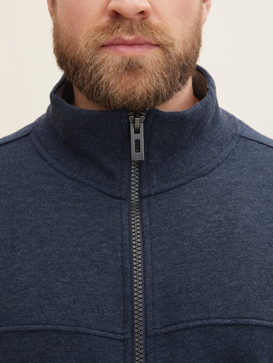 Sweat-jacket with a stand-up collar