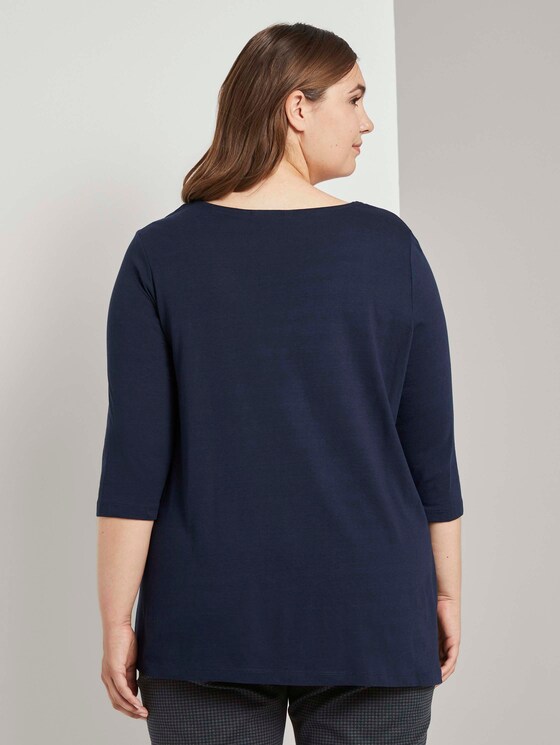 Blusenshirt mit Druckknopfdetail - Frauen - Sky Captain Blue Blusenshirt mit Druckknopfdetail - Frauen - Sky Captain Blue - 2 - My True Me