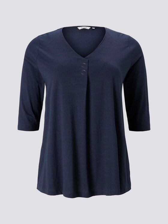 Blusenshirt mit Druckknopfdetail - Frauen - Sky Captain Blue Blusenshirt mit Druckknopfdetail - Frauen - Sky Captain Blue - 7 - My True Me
