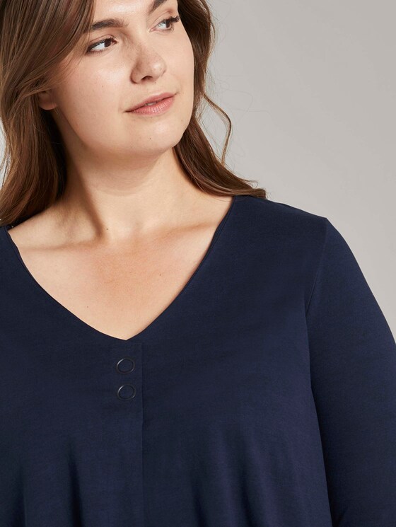 Blusenshirt mit Druckknopfdetail - Frauen - Sky Captain Blue Blusenshirt mit Druckknopfdetail - Frauen - Sky Captain Blue - 9 - My True Me