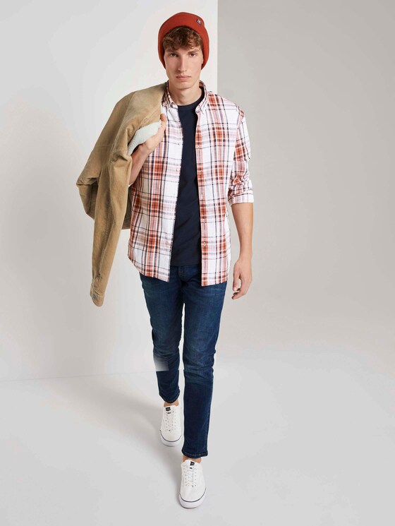 Kariertes Hemd - Männer - white rost coloured check Kariertes Hemd - Männer - white rost coloured check - 3 - TOM TAILOR Denim