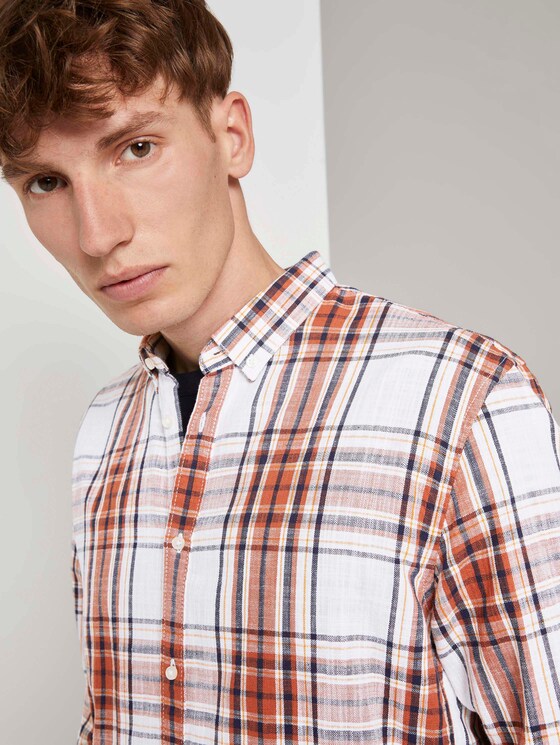 Kariertes Hemd - Männer - white rost coloured check Kariertes Hemd - Männer - white rost coloured check - 9 - TOM TAILOR Denim