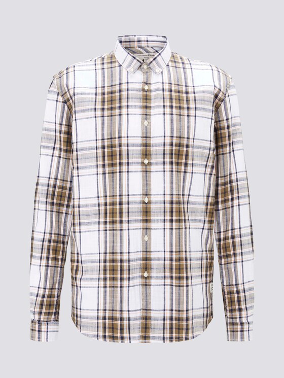 Kariertes Hemd - Männer - white olive check Kariertes Hemd - Männer - white olive check - 7 - TOM TAILOR Denim