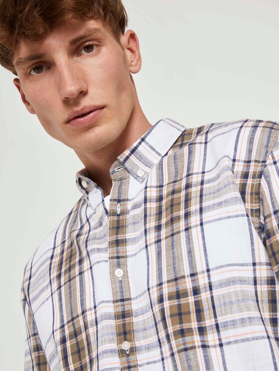 Kariertes Hemd - Männer - white olive check Kariertes Hemd - Männer - white olive check - 9 - TOM TAILOR Denim